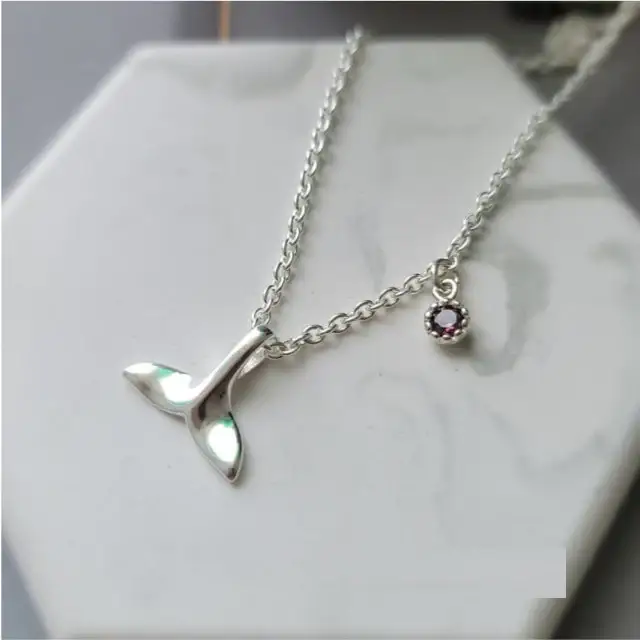 Bling Atty - Whale Tail & Birthstone Silver Anklet (inspired by K-drama Extraordinary Attorney Woo) - Image 4