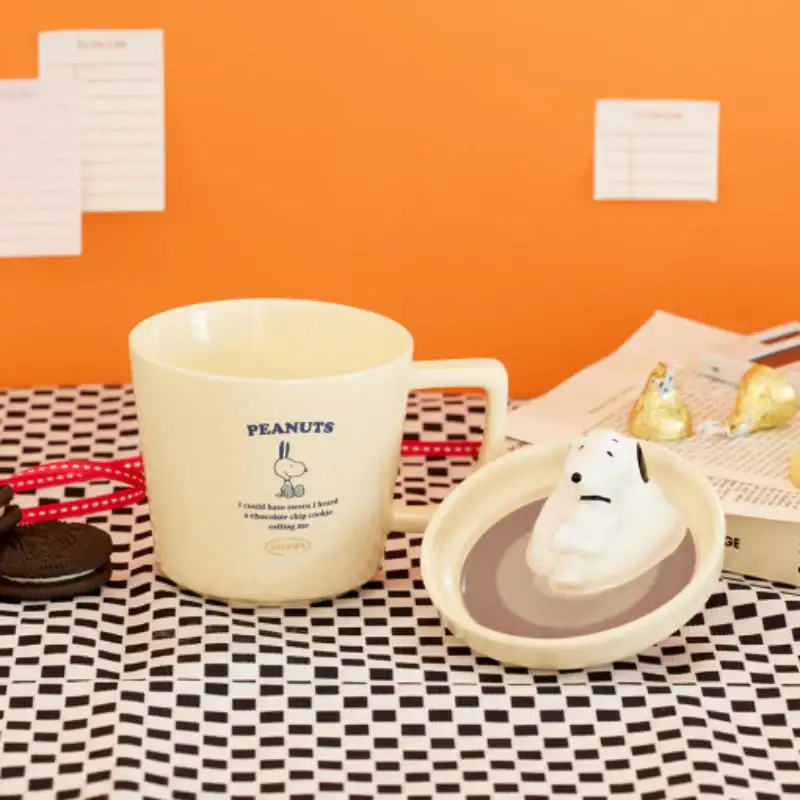 Bo Friends x Peanuts - Snoopy Cream Mug With Lid - Image 2