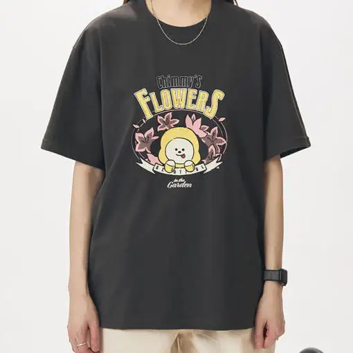 BT21 - CHIMMY Flowers in the Garden Short Sleeve T-Shirt - Image 2