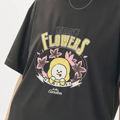BT21 - CHIMMY Flowers in the Garden Short Sleeve T-Shirt - Image 3