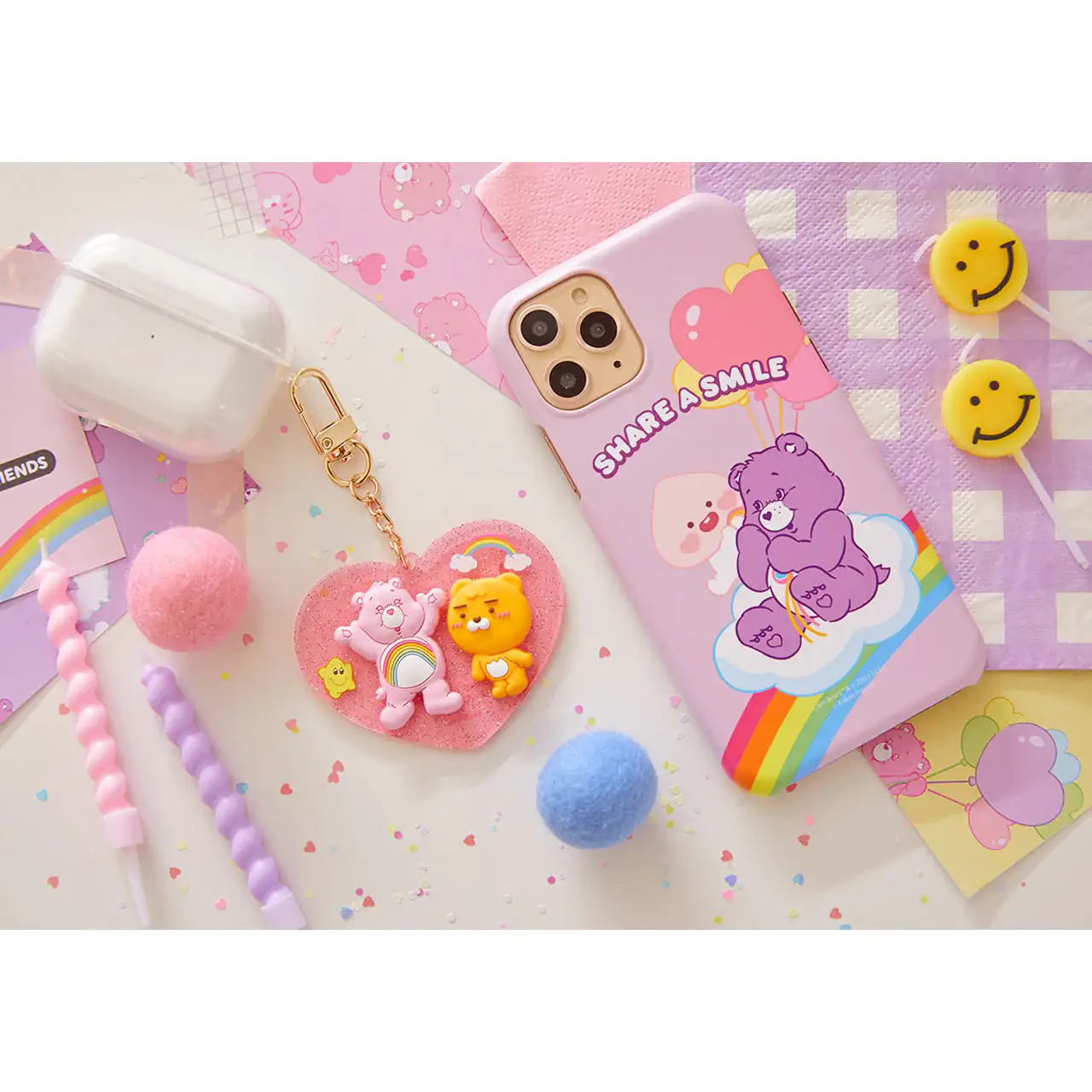 Care Bears x Kakao Friends - Heart Key Ring - Image 6