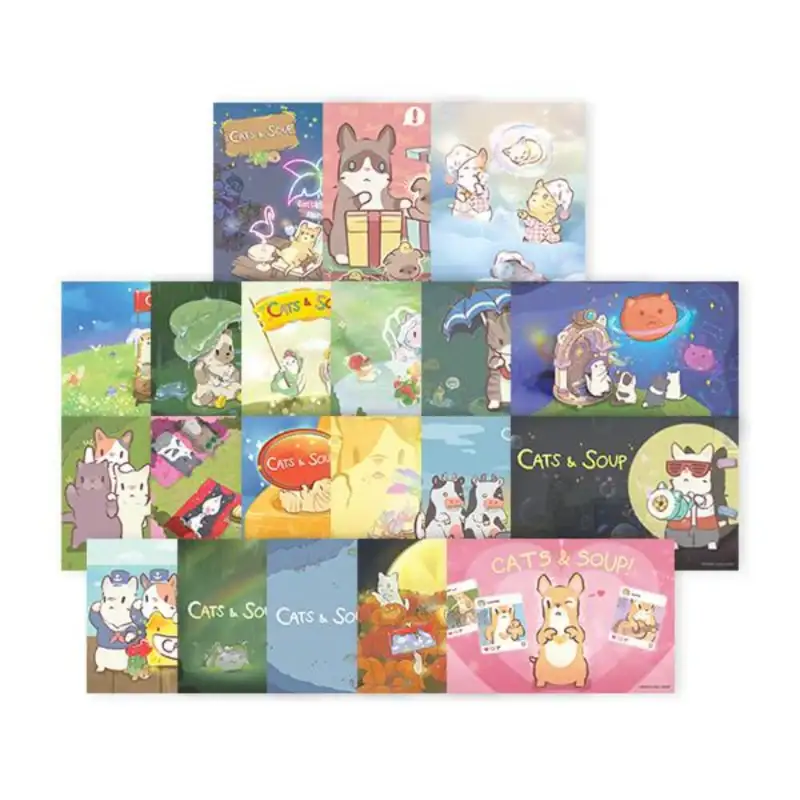 Cats & Soup - Illustration Postcard