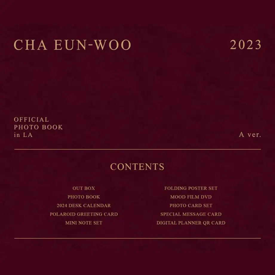 Cha Eun-Woo (ASTRO) - 2023 Official Photo Book in LA (A ver.) - Image 2