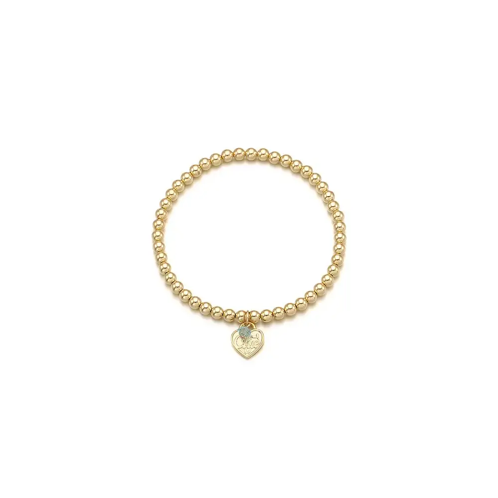 CLUE - 14K Gold Filled Eternal Aquamarine Stone Heart Bracelet - Image 3