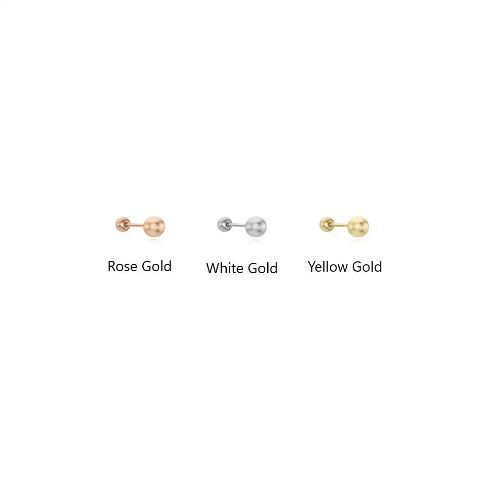 CLUE - 4mm Ball 10K/14K Gold Ear Pierce - Image 2