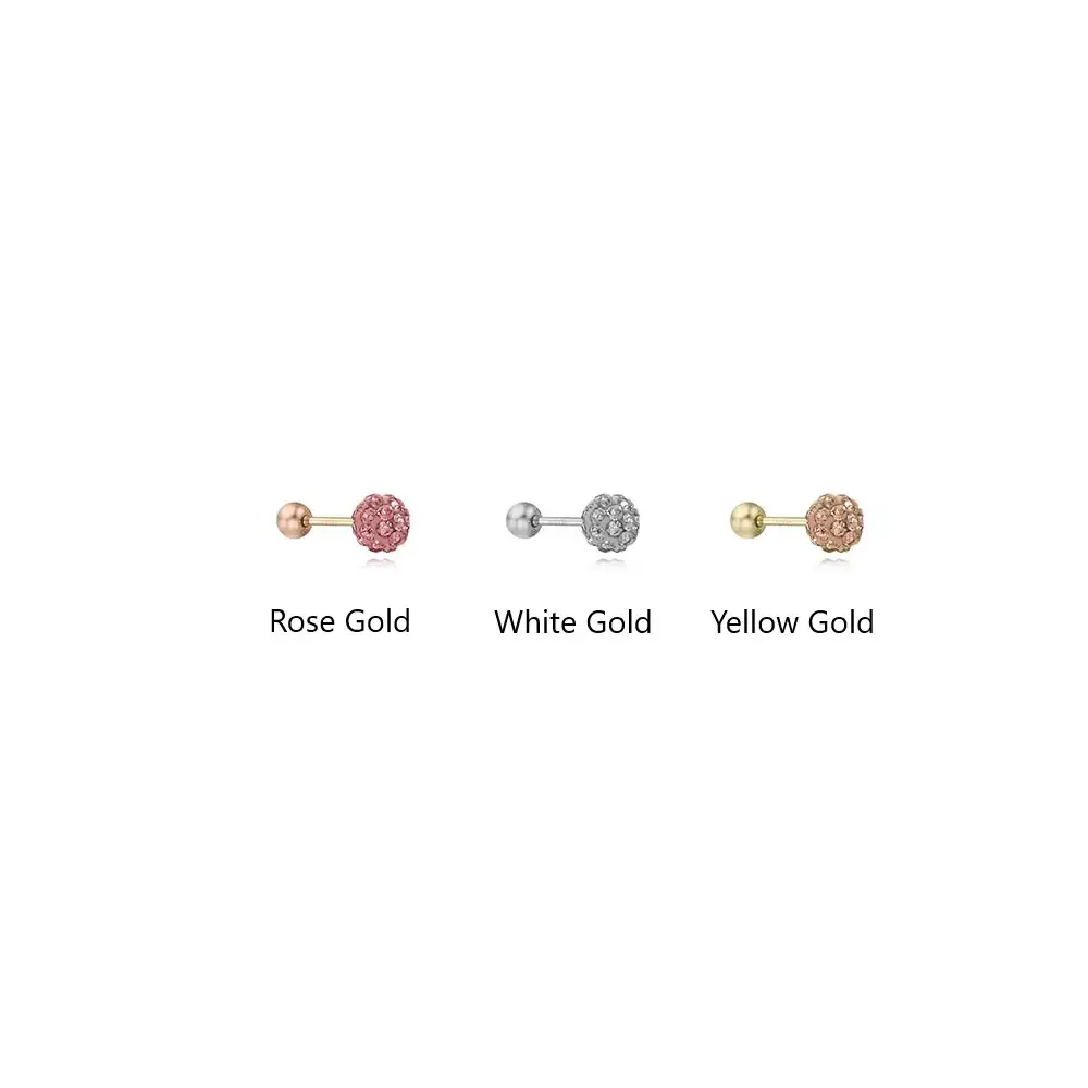 CLUE - 4mm Mirror Ball 10K Rose Gold Ear Pierce (Birthstone) - Image 7