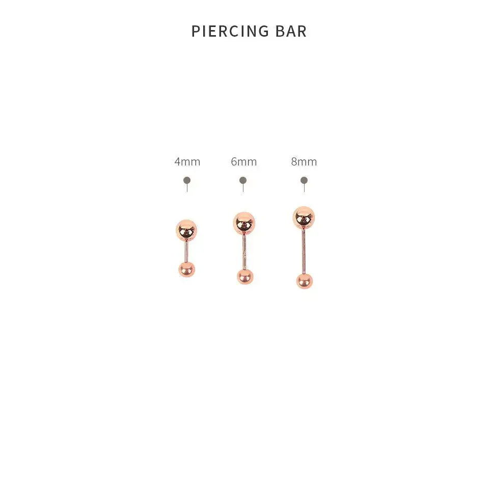 CLUE - 4mm Mirror Ball 14K Rose Gold Ear Pierce (Birthstone) - Image 8