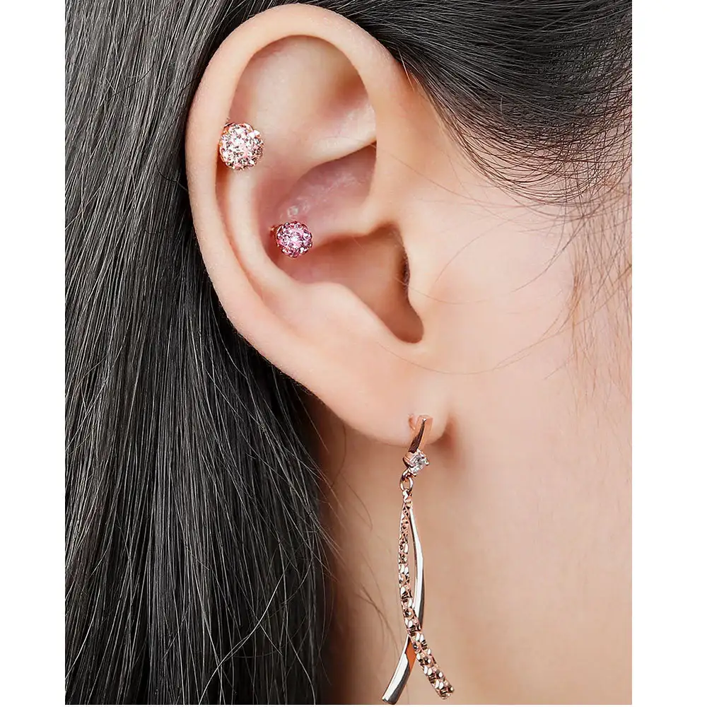 CLUE - 4mm Mirror Ball 14K White Gold Ear Pierce (Birthstone) - Image 5