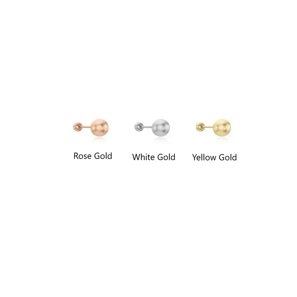 CLUE - 6mm Ball 10K/14K Gold Ear Pierce - Image 2