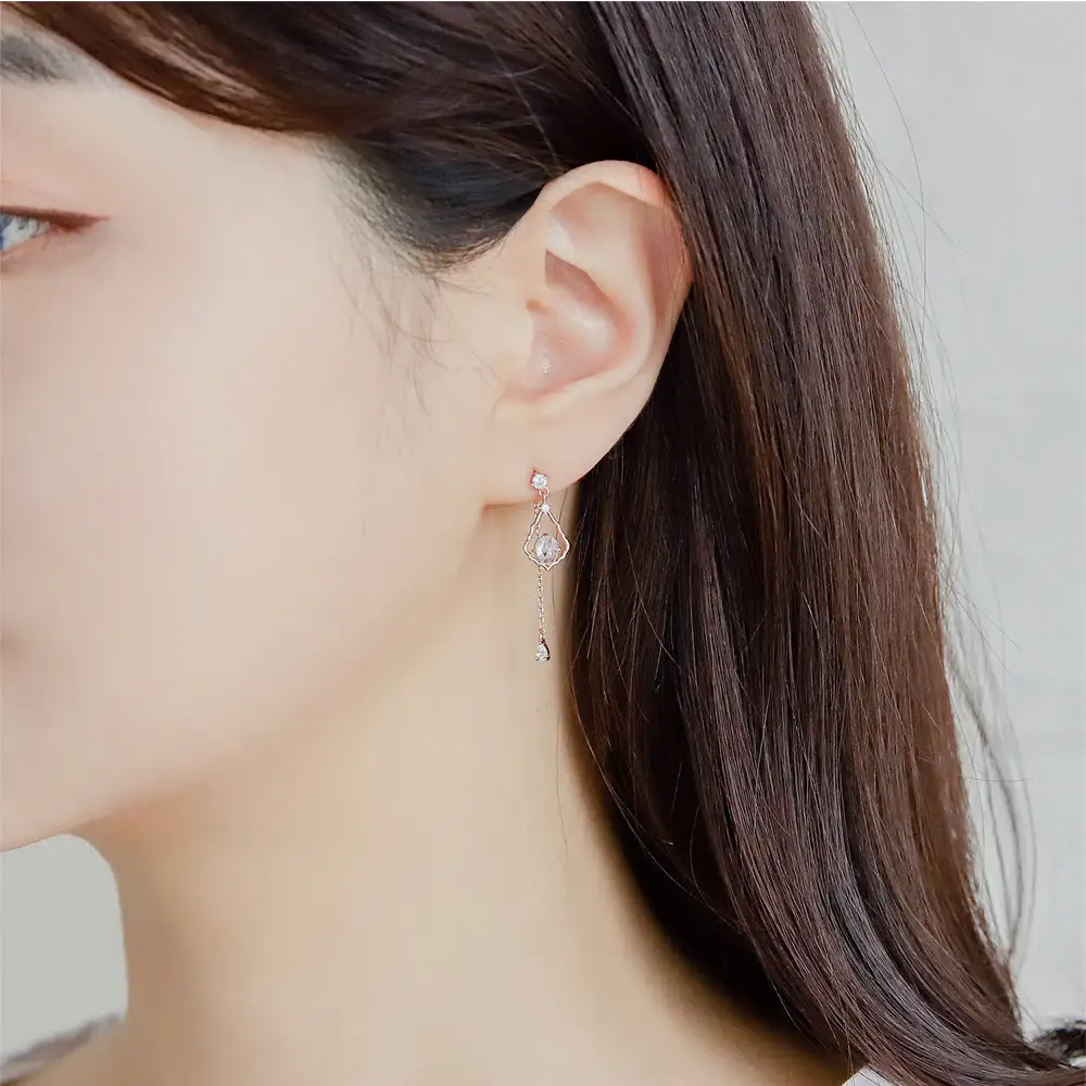 CLUE - Alli Ice Piece Chain Drop Silver Earring - Image 5