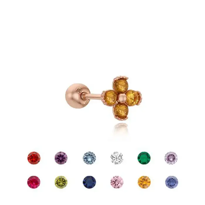CLUE - Blossom 14K Rose Gold Ear Pierce (Birthstone)