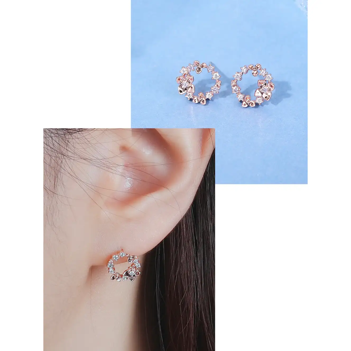 CLUE - Breeze Hydrangea Petal Silver Earrings - Image 2
