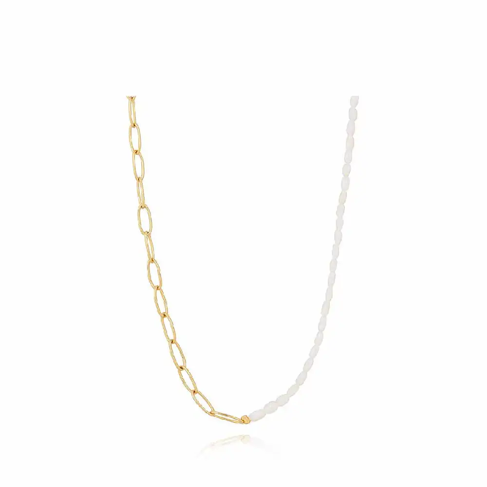 CLUE - C Collection Mix Chain Freshwater Pearl Silver Necklace - Image 2