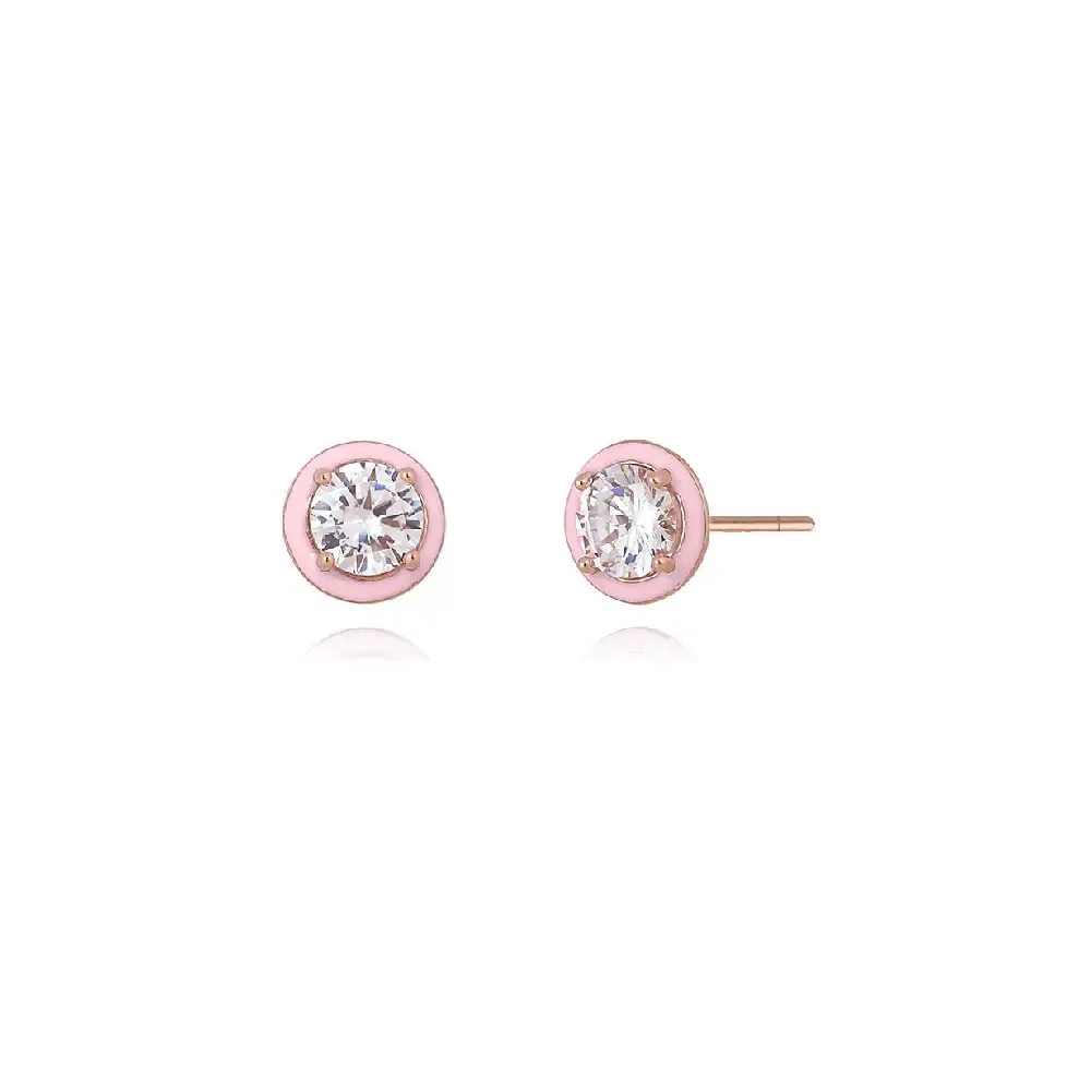 CLUE - Collection Color One Point Silver Earrings - Image 2