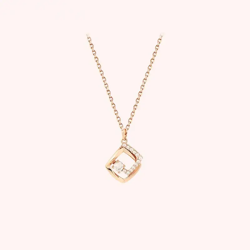 CLUE - Double Brilliant Square Silver Necklace