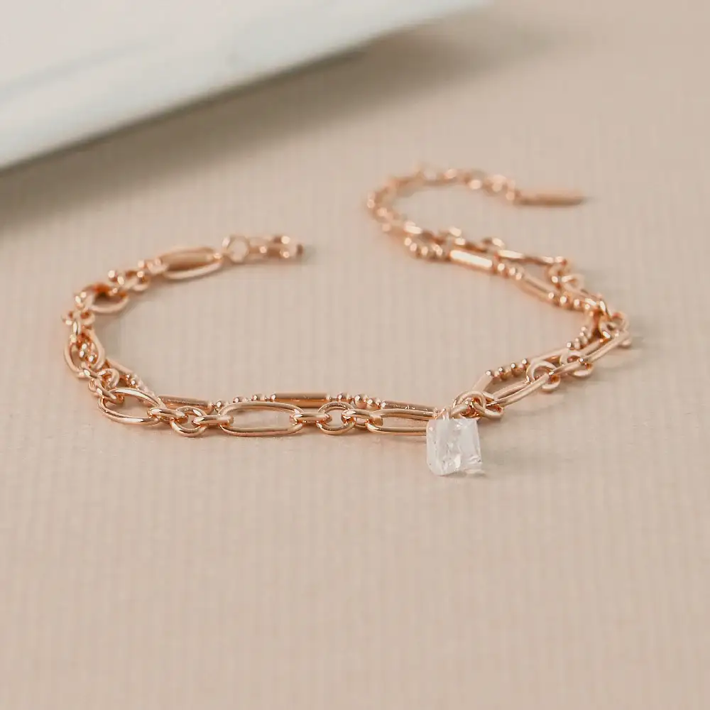 CLUE - Double Rope Layered Integrated Silver Bracelet - Image 3