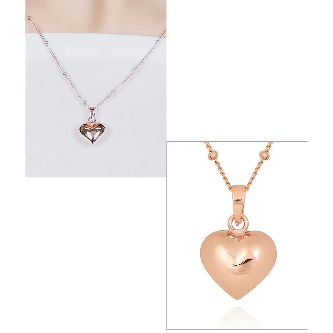 CLUE - Love Heart Rose Gold Necklace - Image 2