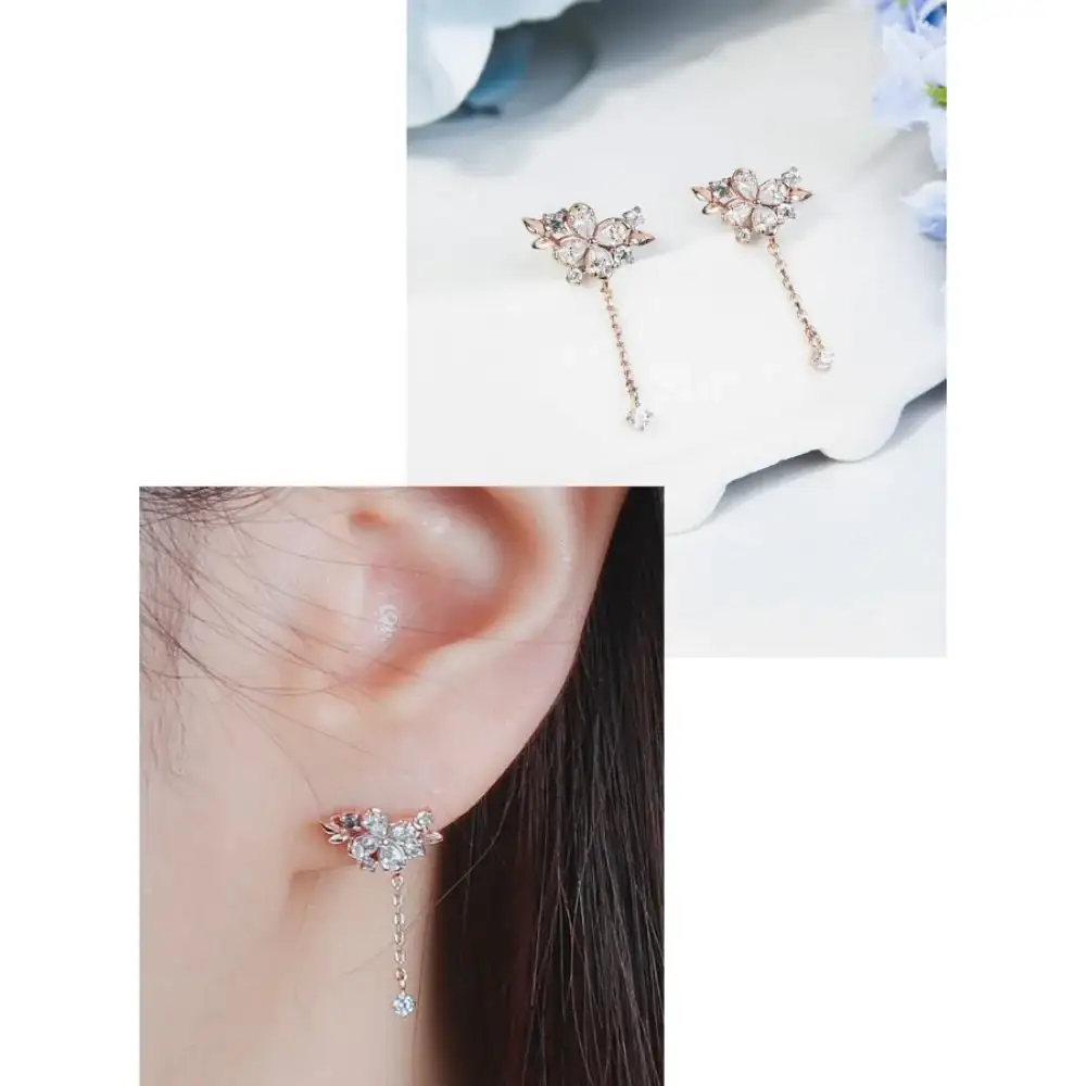 CLUE - Purple Hydrangea Silver Drop Earrings - Image 4
