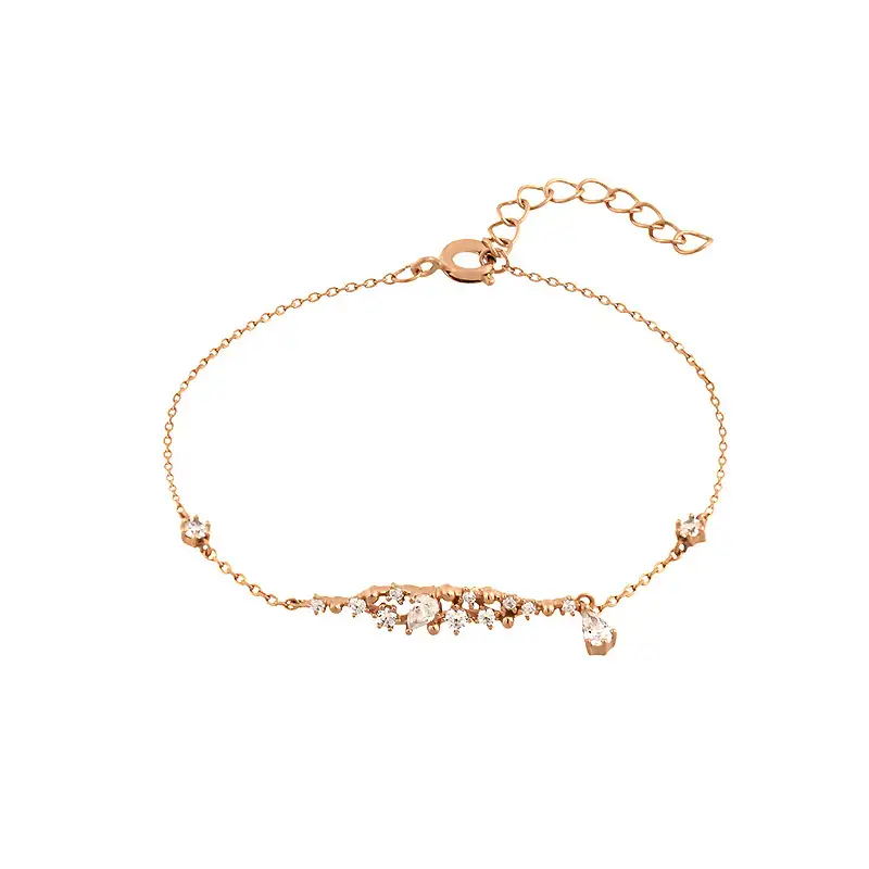 CLUE - Summer Sand Grain Glitter Water Drop Silver Bracelet - Image 3