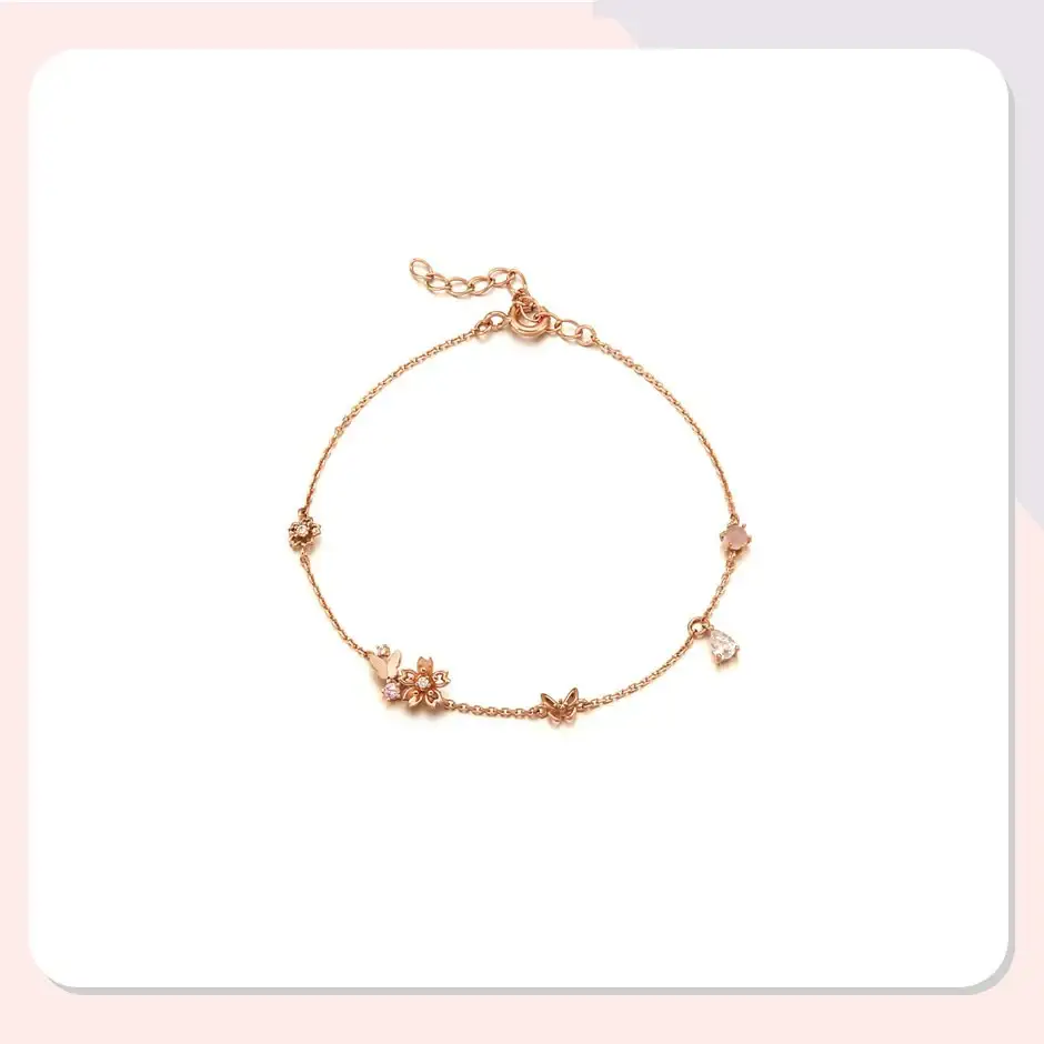 CLUE - Sweet Candy Cherry Blossom Silver Bracelet - Image 3