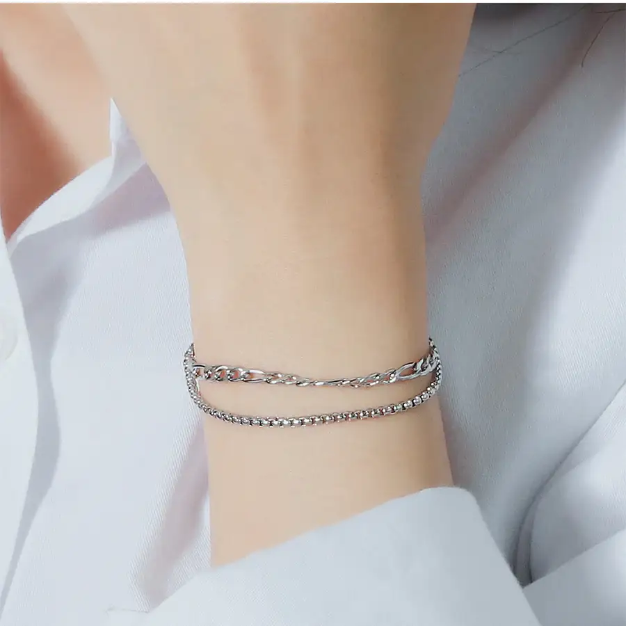 CLUE - Two-line Chain Surgical Steel Bracelet - Image 4