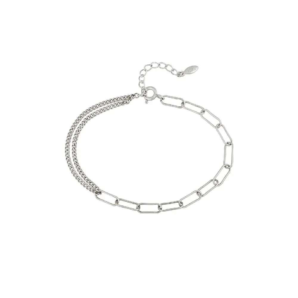 CLUE - Unbalanced Mix Chain Silver Bracelet - Image 4