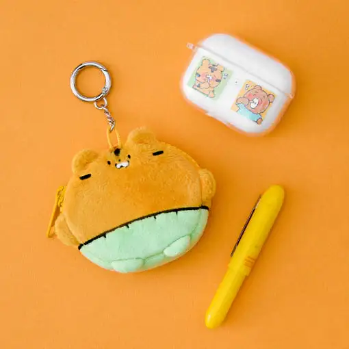 Coco the Timid Tiger - Mini Pouch Keyring - Image 2
