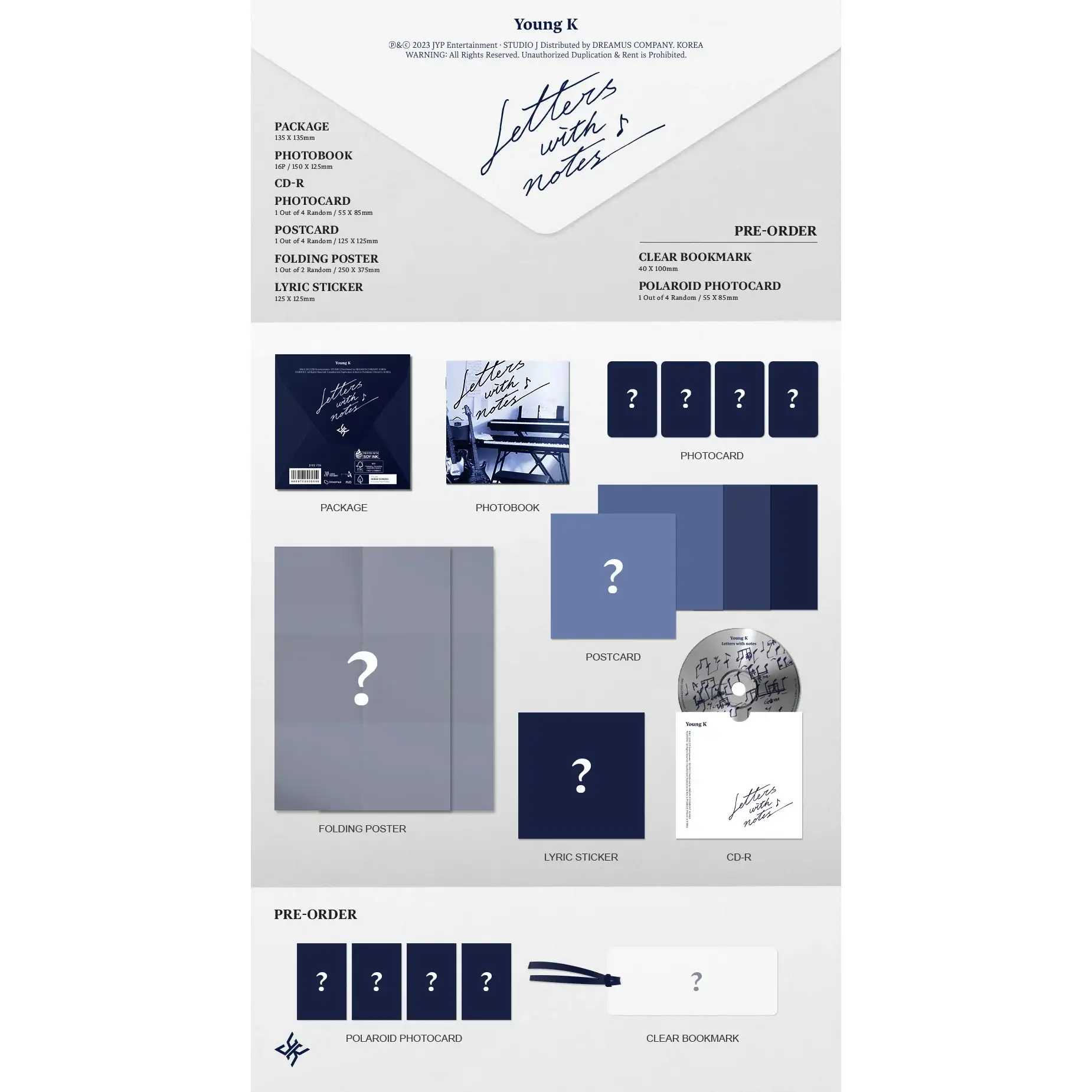 DAY6 Young K - Letters With Notes : Solo Album (Digipack Version) - Image 2
