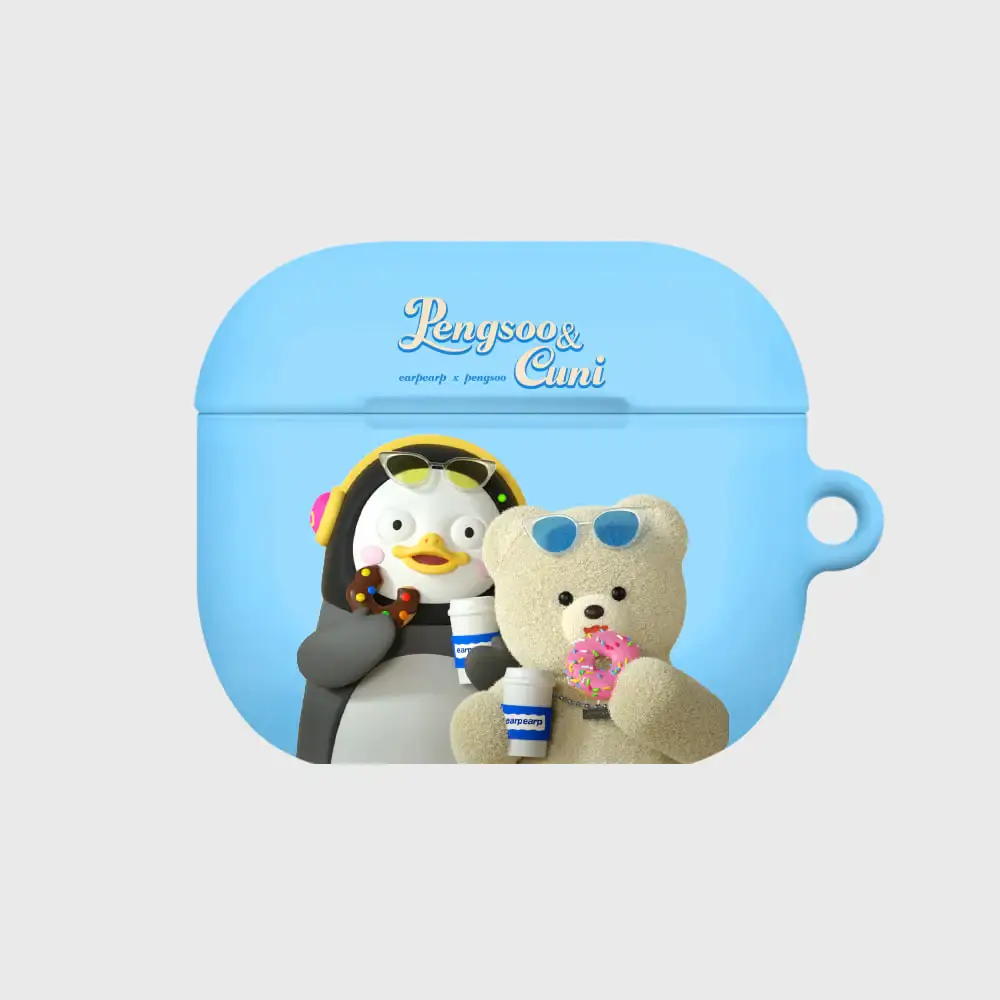 Earpearp x Pengsoo - Coffee and Donut AirPods Hard Case (Sky Blue) - Image 5