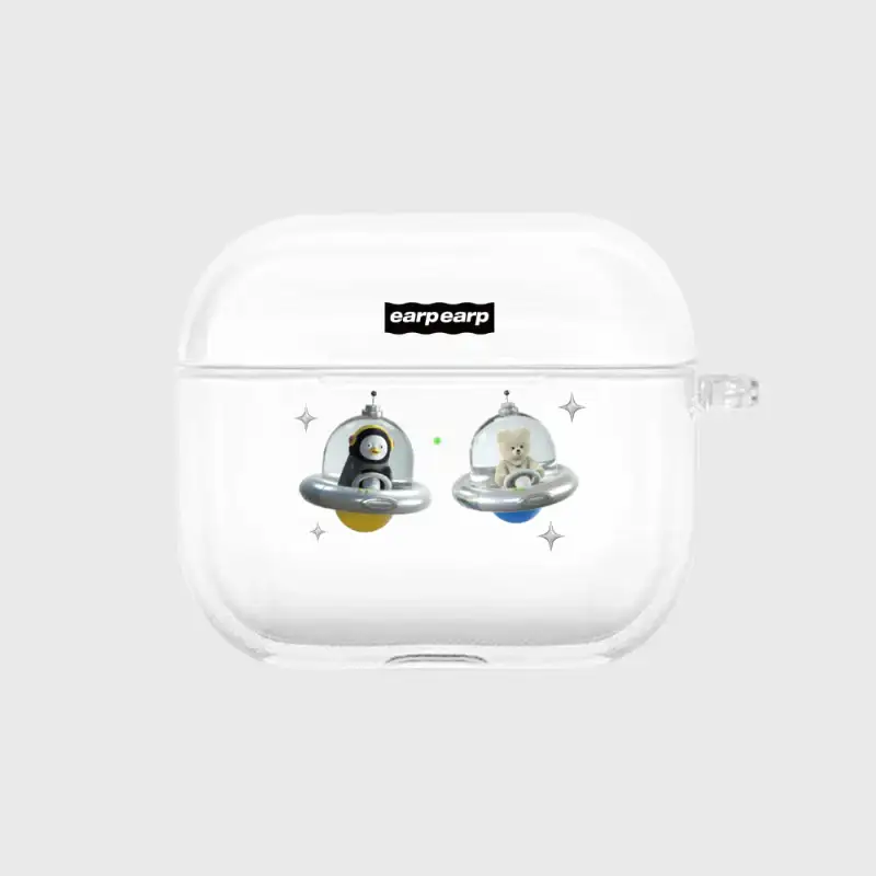 Earpearp x Pengsoo - Spaceship Friends AirPods Pro & AirPods 3 Clear Hard Case - Image 3