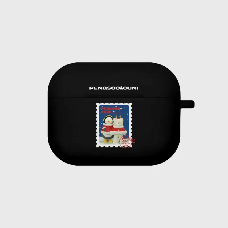 Earpearp x Pengsoo - Stamp Pengsoo and Cuni AirPods/AirPods Pro Clear Jelly Case (Black) - Image 3
