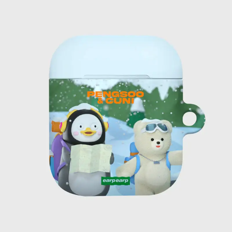 Earpearp x Pengsoo - Winter Travel Friends AirPods Hard Case (Blue)