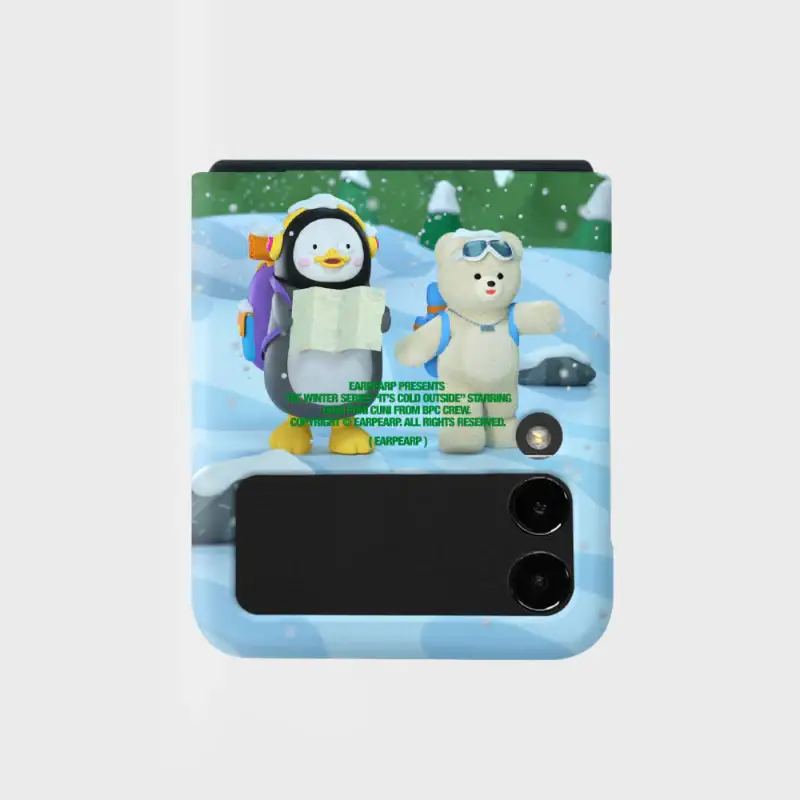 Earpearp x Pengsoo - Winter Travel Friends Galaxy Z Flip Hard Case - Image 3