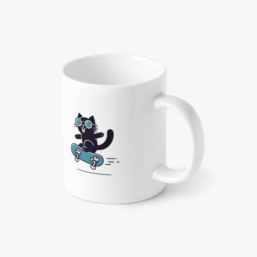 Egg Cartop - Meditating Cat 53 Basic Mug - Image 2