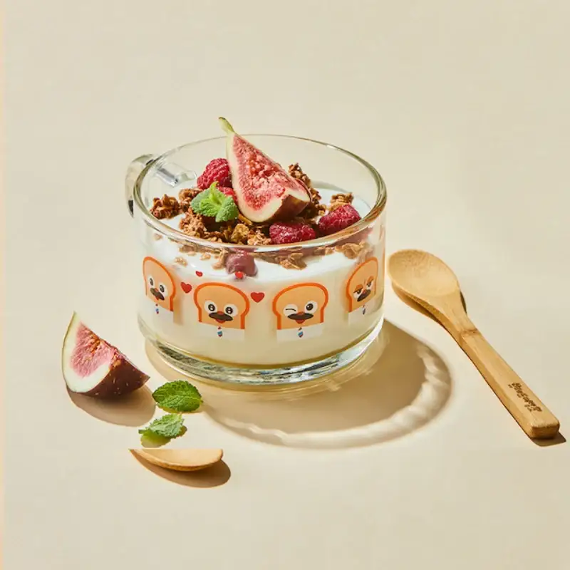 Glasslock x Bread Barbershop - Cereal Mug & Wooden Spoon Set - Image 3