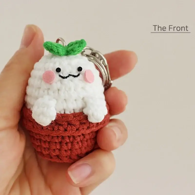 Ikmyeong - Flower Pot Hand-Knitted Bag Ring - Image 4