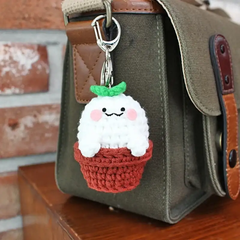 Ikmyeong - Flower Pot Hand-Knitted Bag Ring - Image 7