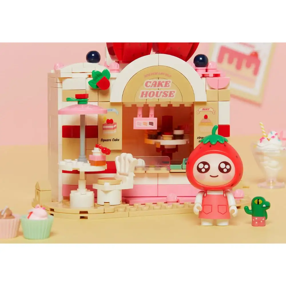 Kakao Friends - Apeach Strawberry Cake Desert Brick Figure - Image 2