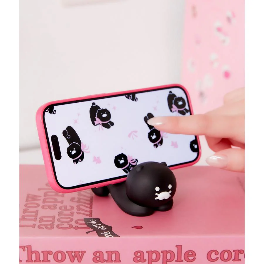 Kakao Friends - Black Choon Cell Phone Holder Figure (Choonsik) - Image 4