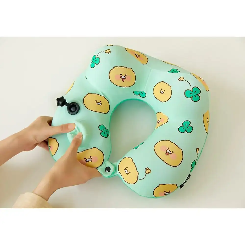 Kakao Friends - Choonsik Compact Air Pump Neck Cushion & Pouch Set - Image 8