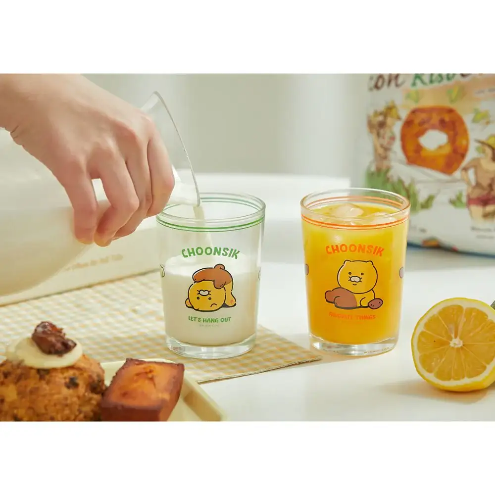 Kakao Friends - Choonsik Daily Glass Cup Set (2 pcs) - Image 2