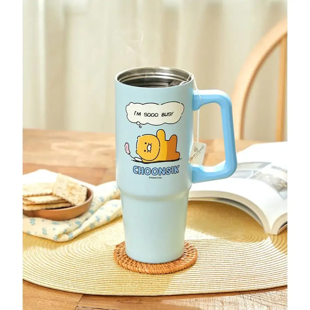 Kakao Friends - Choonsik Cartoon Blue Handle Tumbler 887ml - Image 4