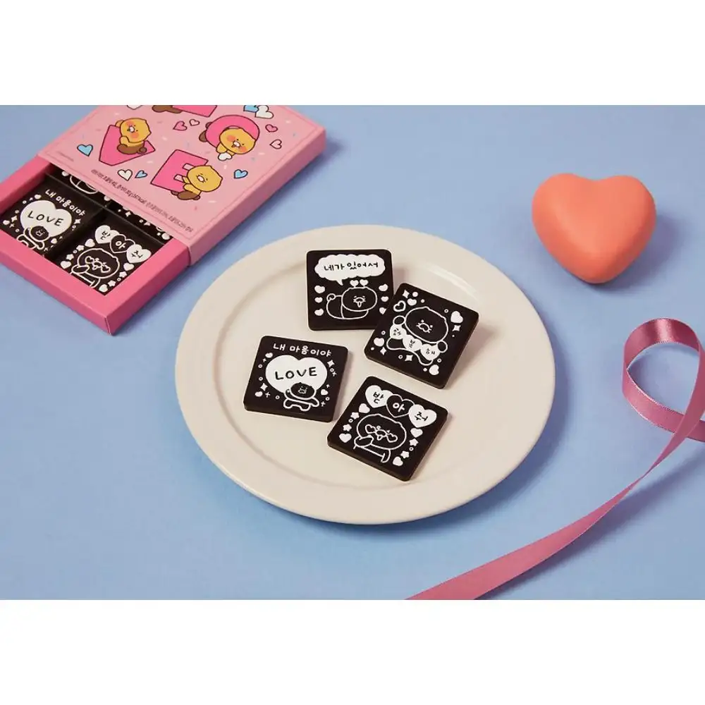 Kakao Friends - Choonsik Love Fossil Doll Keyring & Chocolate 4-piece Set - Image 4