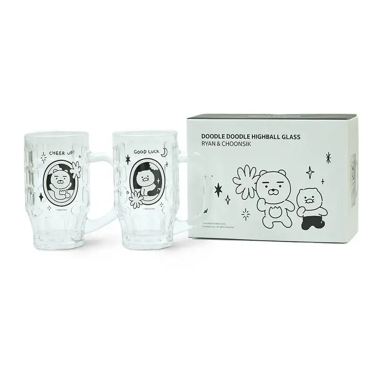 Kakao Friends - Doodle Doodle Ryan & Choonsik High Glass Set - Image 8