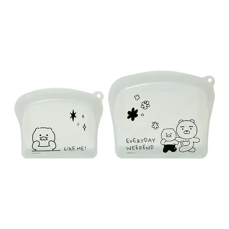 Kakao Friends - Doodle Doodle Silicone Zipper Bag Set (Ryan & Choonsik) - Image 7