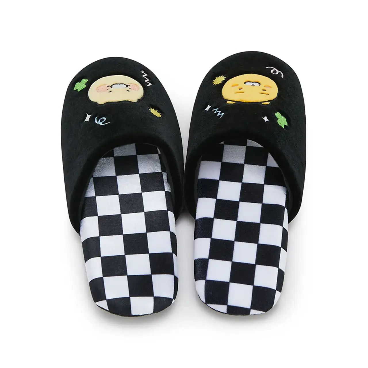 Kakao Friends - Every Yay! Ryan & Choonsik Checkerboard Slippers - Image 3
