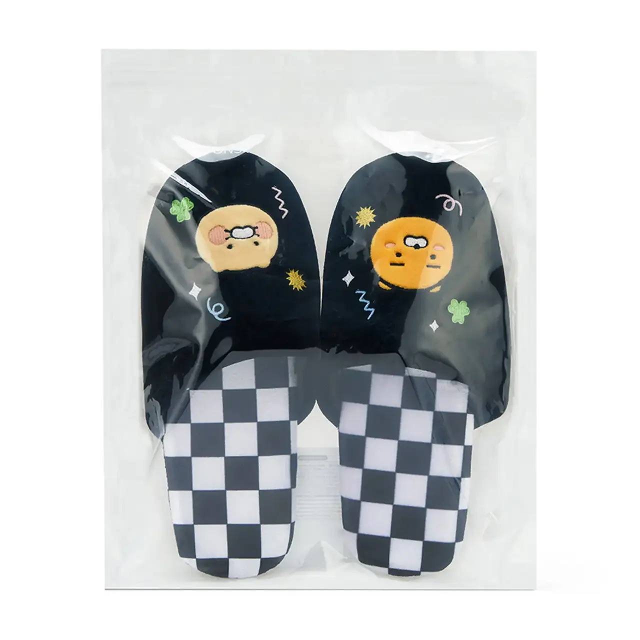 Kakao Friends - Every Yay! Ryan & Choonsik Checkerboard Slippers - Image 7
