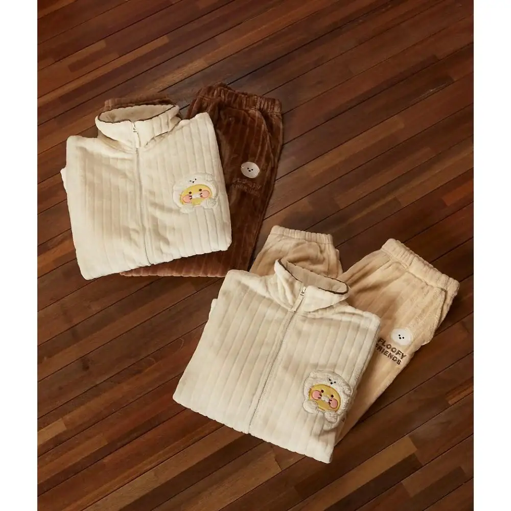 Kakao Friends - Floofy Friends Choonsik Zip-up Fleece Pajamas Set - Image 2