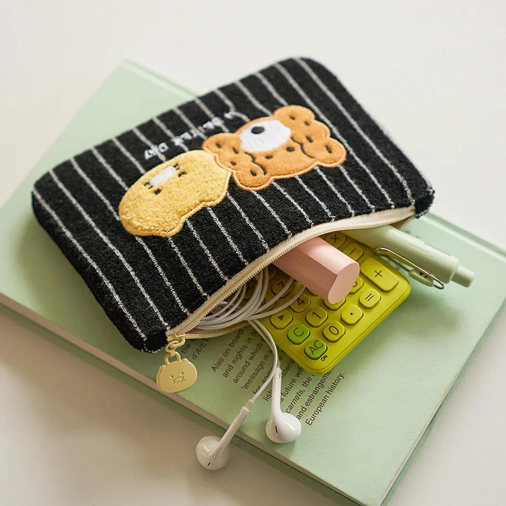 Kakao Friends - FRIENDAY Choonsik Square Terry Pouch (Black) - Image 2