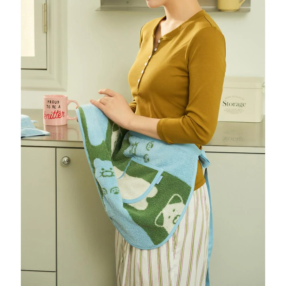 Kakao Friends - FRIENDAY Choonsik Terry Apron (Green & Blue) - Image 7